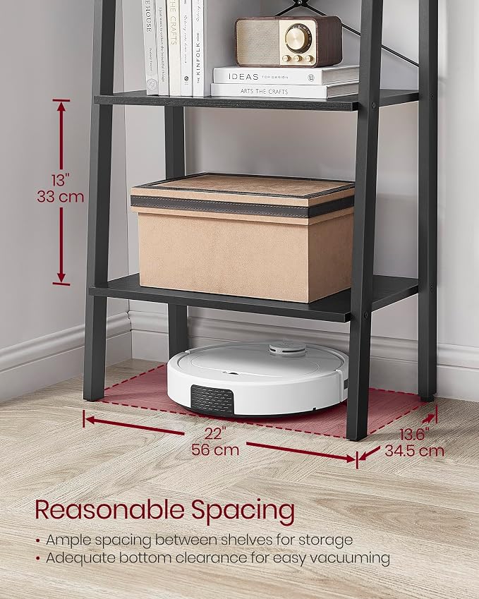 VASAGLE Ladder Shelf, 5-Tier Bookshelf, Storage Rack, Bookcase - Image 8