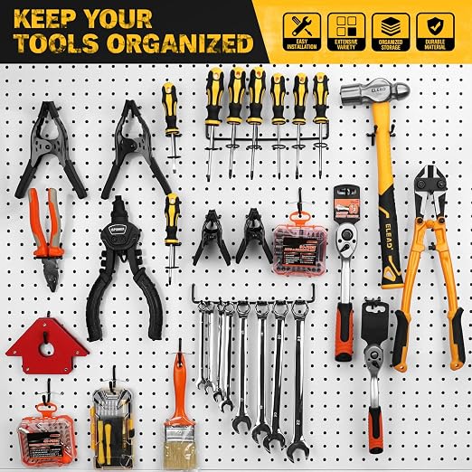 ELEAD 200-Piece Extra Thick Pegboard Hooks Set, 1/4" Heavy Duty Black Peg Board - Image 8