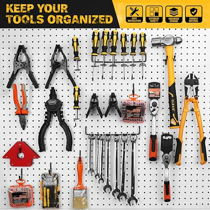 ELEAD 200-Piece Extra Thick Pegboard Hooks Set, 1/4" Heavy Duty Black Peg Board - Image 8