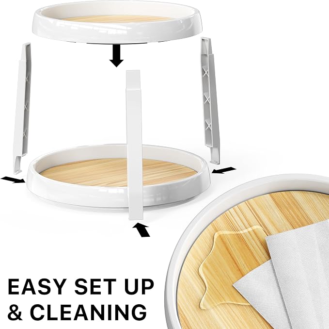 Simple Houseware 2-Tier Lazy Susan Spice Organizer, 10-Inch Diameter - Image 5