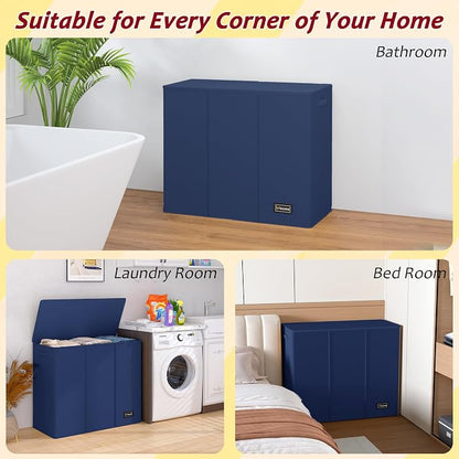 195L Laundry Hamper 3 Section, Large Laundry Hamper - Image 7