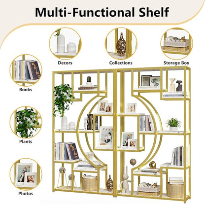 Modern Book Shelf, 70.8 Inch Tall Etagere Bookcase, Bookcases/Bookshelf - Image 9