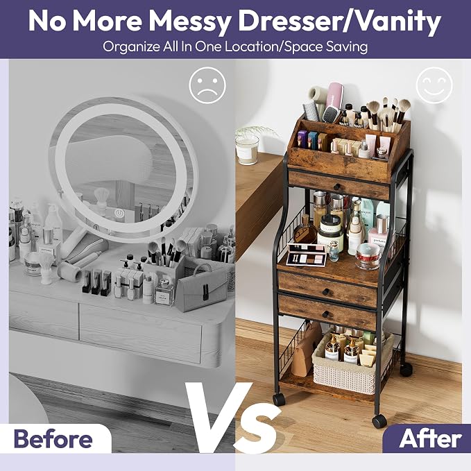 SWTYMIKI Rolling Makeup Organizer Cart - Image 8