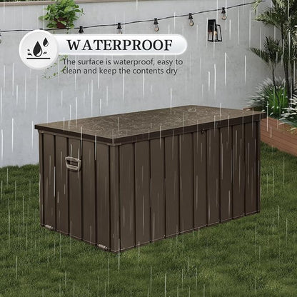 Domi 190 Gallon Metal Deck Box Waterproof, Outdoor Storage Box - Image 4