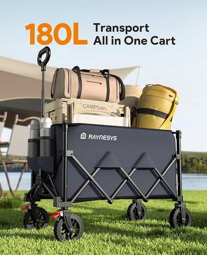 Wagons Carts Foldable, Collapsible Foldable Wagon 330lbs Capacity, 180L Large - Image 2