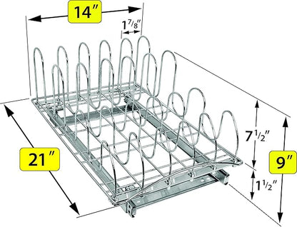 LYNK PROFESSIONAL® Pull Out Pot Lid and Cookie Sheet Organizer Rack - Image 5