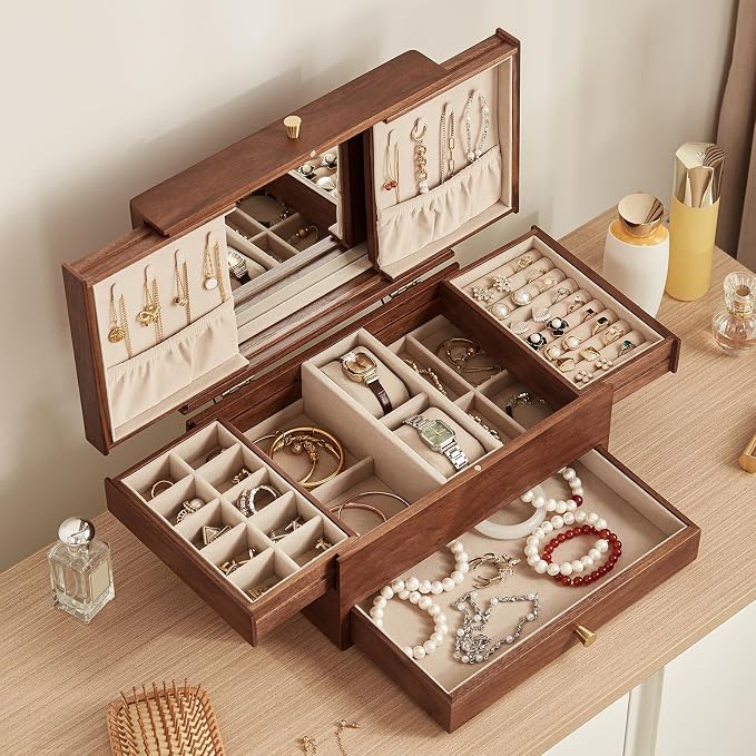 CHOSIN Black Walnut Wooden Jewelry Box - Image 3