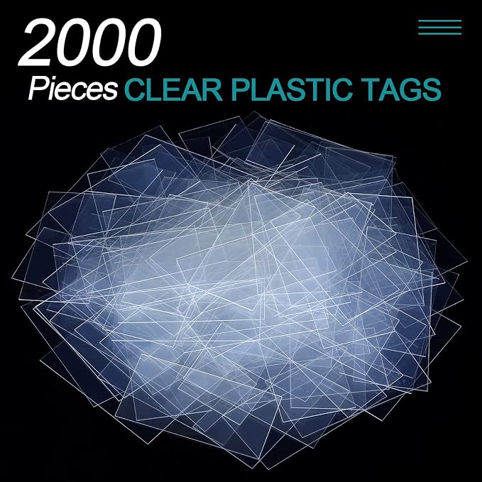 Leinuosen 2000 Pcs Clear Plastic Tags Bulk Shelf Price Tag Label Holders - Image 2