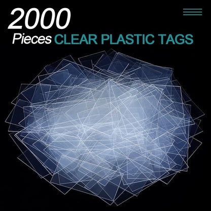 Leinuosen 2000 Pcs Clear Plastic Tags Bulk Shelf Price Tag Label Holders - Image 2