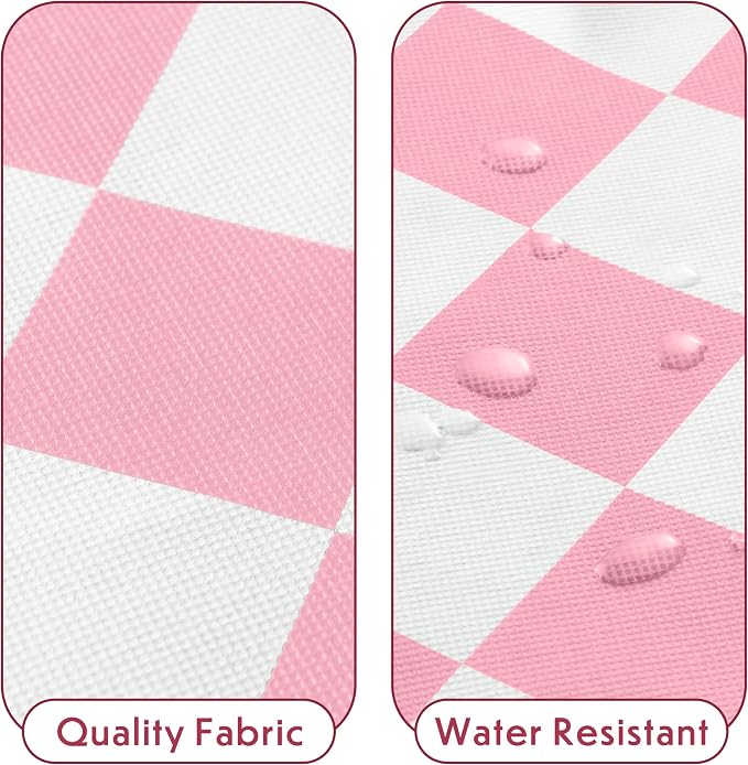 Pink Checkered Clothes Storage Bins, 100L Large Blanket Storage Bags 3 Pack - Image 7