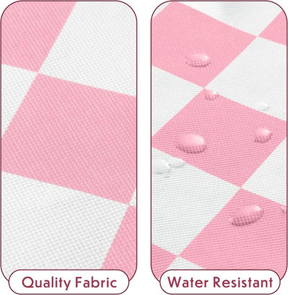 Pink Checkered Clothes Storage Bins, 100L Large Blanket Storage Bags 3 Pack - Image 7