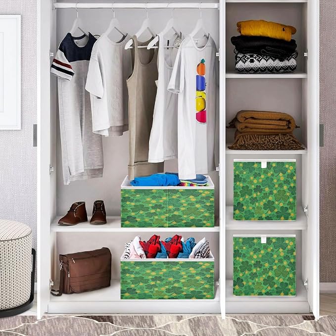 Green St Patricks Day Closet Organizers Storage Cubes Storage Bins Shelf - Image 7