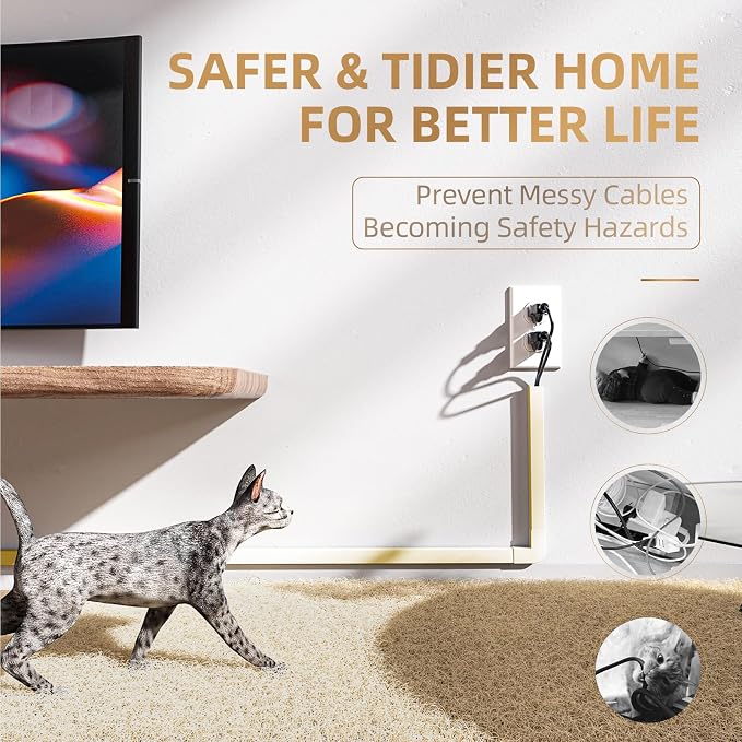 Delamu Beige Cord Hider, 85in Cord Covers - Image 5