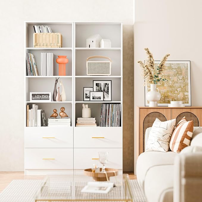 Cozy Castle 74.1'' Bookshelf, Tall Bookcase - Image 5