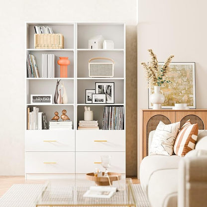 Cozy Castle 74.1'' Bookshelf, Tall Bookcase - Image 5