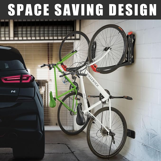 Wallmaster BIKEPAL Swivel Bike Rack, Wall Mounted Vertical Bike Storage Hanger - Image 2