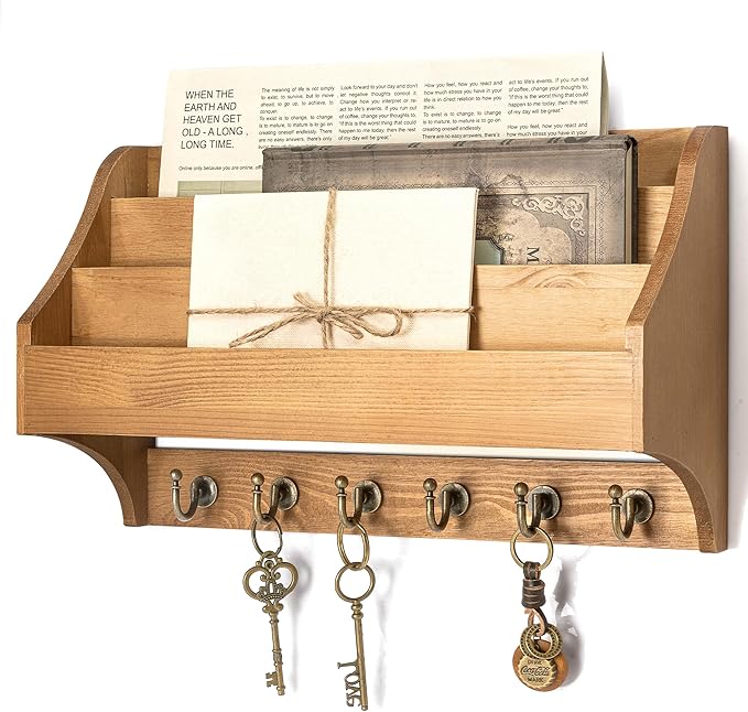 Rebee Vision Pine Wood Key Holder Wall Mount by REBEEVISION
