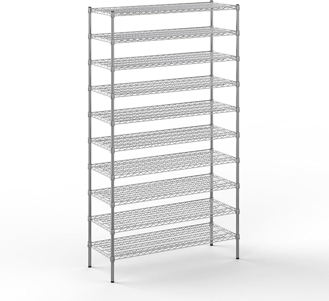 18" Deep x 48" Wide x 86" Height Wire Shelving Kit | 10-Tier | NSF Commercial by Regal+Altair