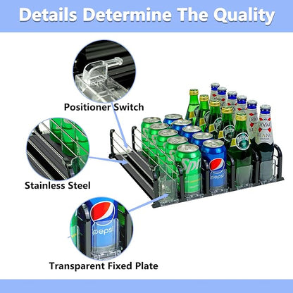 Drink Organizer for Fridge, Soda Can Organizer for Fridge, Self-Pushing Glide - Image 5