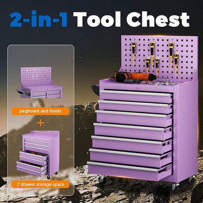 INTERGREAT 7 Drawers Rolling Tool Box - Image 6