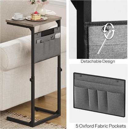 HOOBRO C Shaped End Table, 29.5’’ Adjustable Height Side Table - Image 9