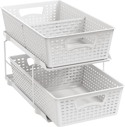 Simple Houseware 2 Tier Bathroom Organizer Tray Pull-Out Sliding Drawer by SimpleHouseware