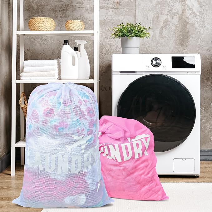 2 Pack Large Mesh Laundry Bag, Heavy Duty Laundry Bags - Image 5