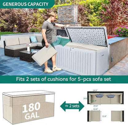 YITAHOME 180 Gallon Double-Wall Deck Box - Image 7