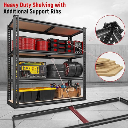 REIBII 40" W Garage Shelving 2000LBS Storage Shelves Adjustable Metal Shelving - Image 4