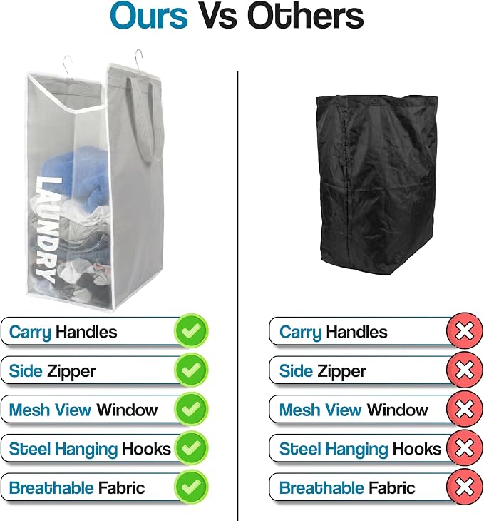 Hanging Laundry Hamper Bag for Closet – Space Saving hanging basket - Image 6