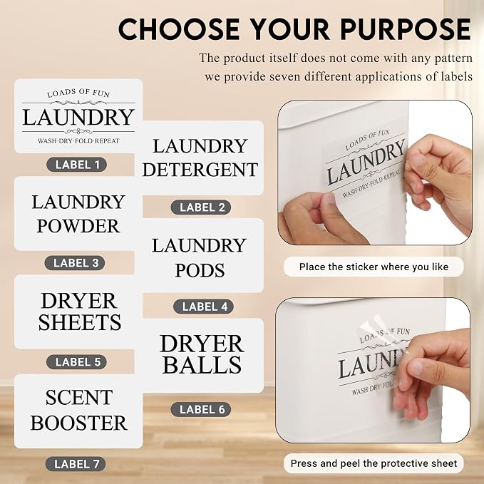 ZOES HOMEWARE 3-Set Laundry Room Organization and Storage | Modern Farmhouse - Image 3