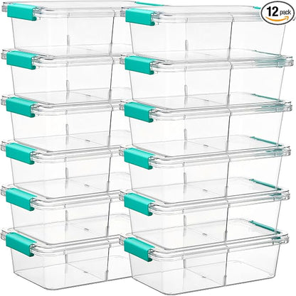 Vtopmart 12 Pack 1.5Qt Clear Pencil Box, Plastic Pencil Holder by Vtopmart