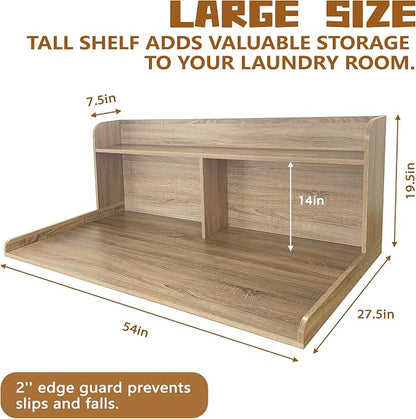 Royxen 2-Tier Washer Dryer Countertop, 19.5"H Wood Washer and Dryer Topper - Image 3