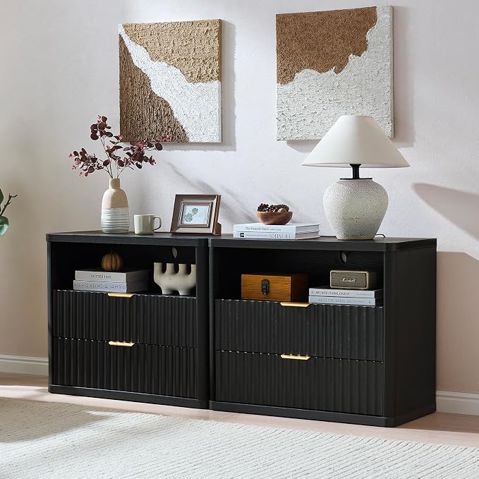 LEYAOYAO 31" Wide Fluted Nightstand - Image 8