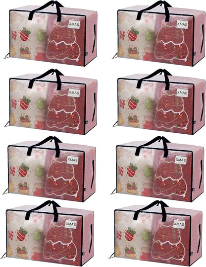 VENO 8 Pack Moving Bags and Large Christmas Decoration Storage Bins by Veno