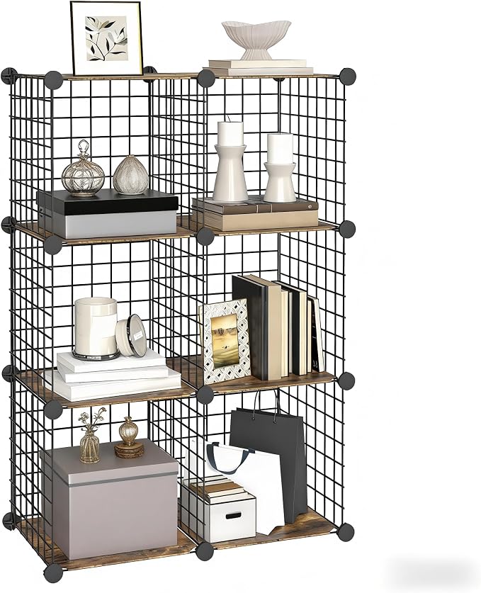 HOOBRO Wire Cube Storage Organizer, 6-Cube Metal Storage Shelves, Modular - Image 5