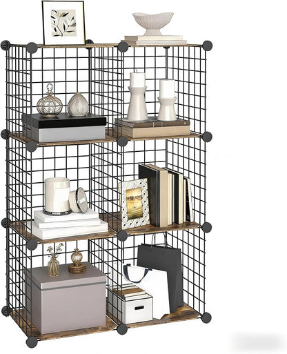 HOOBRO Wire Cube Storage Organizer, 6-Cube Metal Storage Shelves, Modular - Image 5