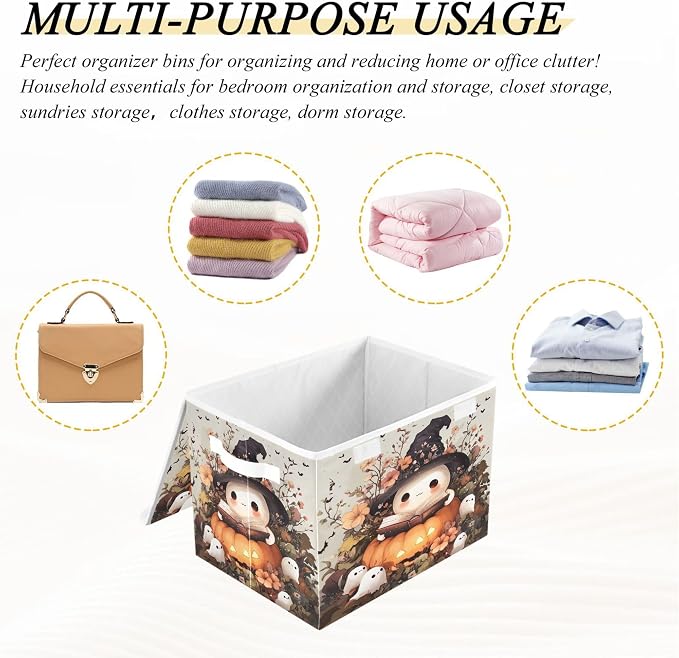 Ghost Wearing Witch Hat Storage Bins - Image 7