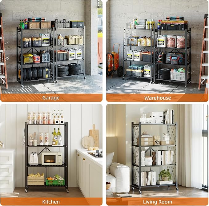 Fenbeli Foldable Shelves with Wheels - Image 8