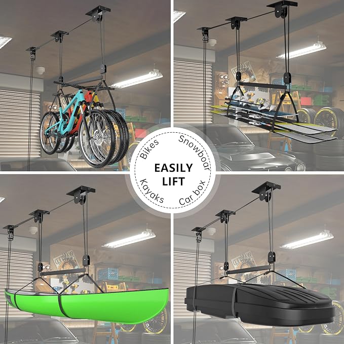 2025 Upgrade Cargo Box Garage Pulley System, Garage Ceiling Hoist Heavy-Duty - Image 4