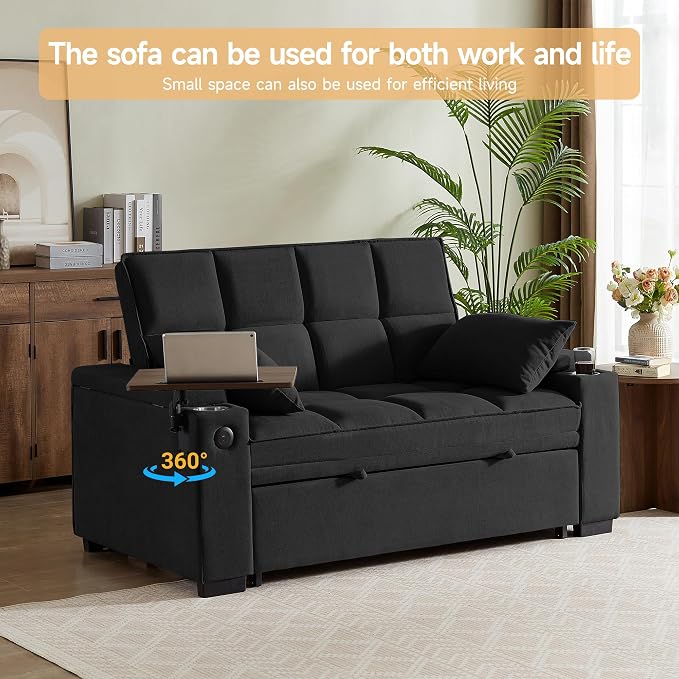 hansones ​66" Multi-Functional Pull-Out Sofa Bed - Image 5