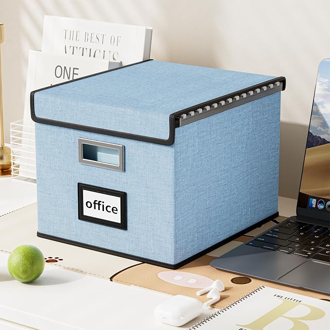 File Organizer Box with Lids, Collapsible File Folder Organizer | File Box with - Image 2