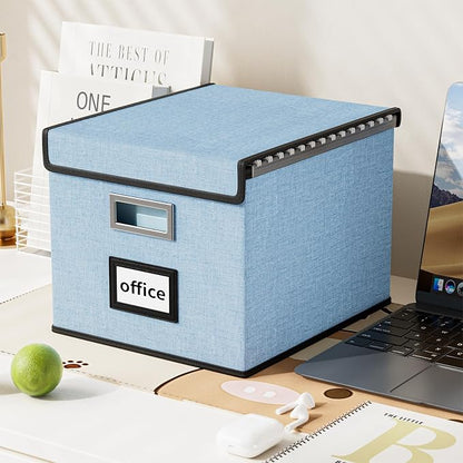 File Organizer Box with Lids, Collapsible File Folder Organizer | File Box with - Image 2