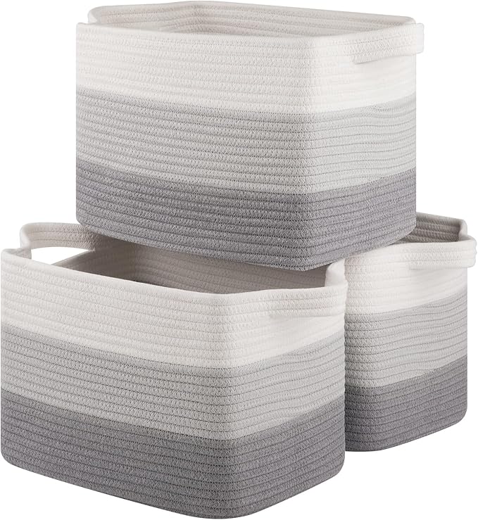 Storage Basket for Organizing, Woven Baskets for Storage, Rectangle Decorative by OIASKET