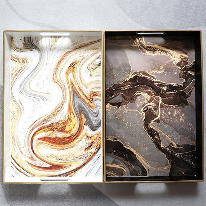 Black Marbling Decorative Tray - Image 3