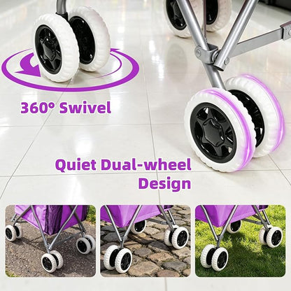 Shopping Carts for Groceries Foldable Rolling Trolley - Image 2