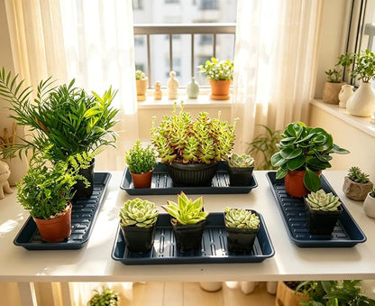 4 Pack Plastic Plant Tray Saucer Rectangular 17 18 Inch, Planter Trays Saucers - Image 7