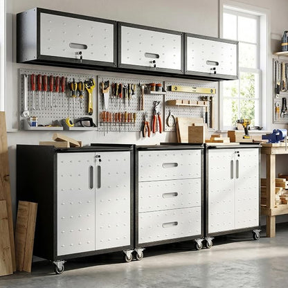 Garage Cabinet System | Heavy Duty Steel All-in-One Modular Garage Cabinet Set by VIYET
