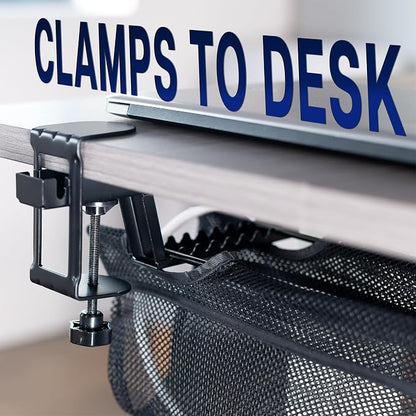 VIVO No Drill Clamp-on 55 inch Mesh Net Under Desk Cable Management Wire - Image 3