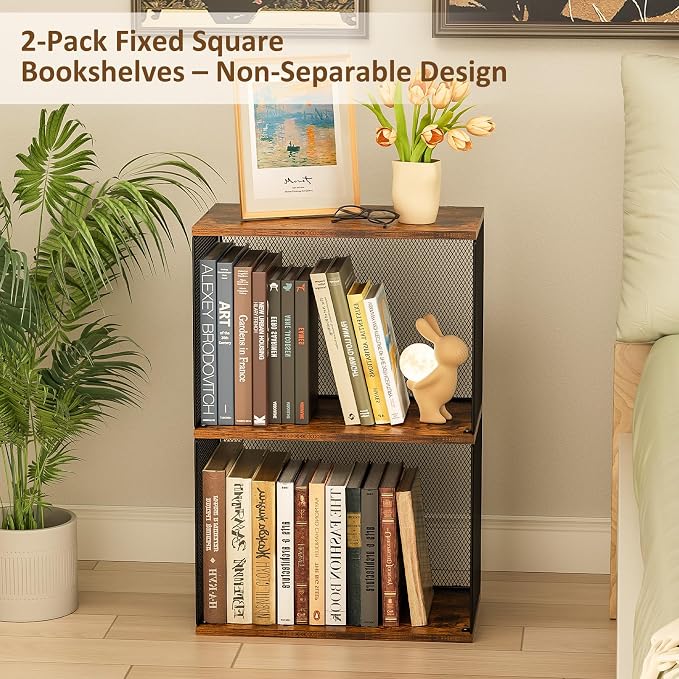 Dmevkic Small Bookshelf 2 Tiers Bookshelf - Image 4